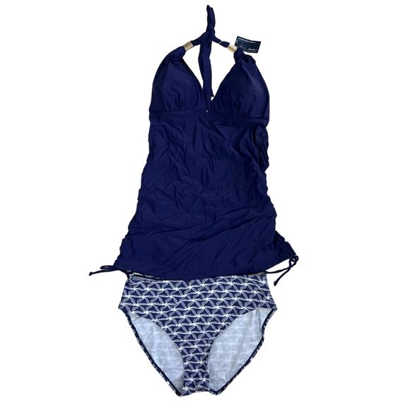 NWT Summer Mae‎ Halter Maternity Two-Piece Tankini Swim Suit- Size XL - Picture 1 of 15